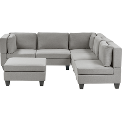 Beliani UNSTAD - Modulaire Sofa-Grijs-Polyester