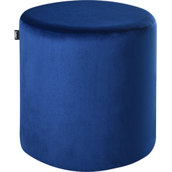 Beliani LOVETT - Poef-Blauw-Fluweel