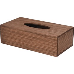 H&S Collection Tissuebox/tissuedoos - donkerbruin - hout - 25 x 14 x 8 cm - universeel - Tissuehouders