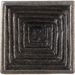 Clayre & Eef Deurknop  3x3x4 cm Grijs Metaal Vierkant Meubelknop