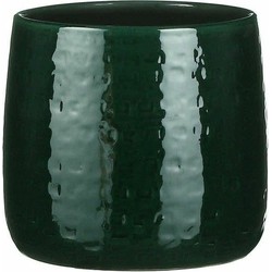 Mica Decorations Plantenpot - keramiek - groen - 19 x 17 cm - Plantenpotten