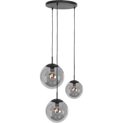 Steinhauer Bollique Videlamp- 3 Lichts - Smokey Hanglamp - Zwart