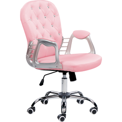 PRINCESS - Bureaustoel - Roze/Kristal - Kunstleer