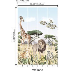 De leeuwenkoning - Kinderbehang - 194,8 cm x 280 cm - Walloha