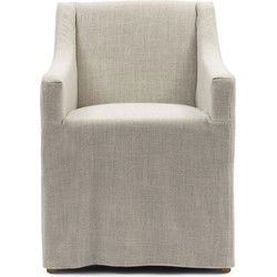 Riviera Maison Firenze Dining Armchair with Loose Cover, mouline linen, fabulous flax