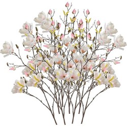 8x Creme Magnolia kunstbloem 105 cm - Kunstbloemen