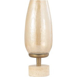 PTMD Windlicht Sajeth - 15x15x41 cm - Glas - Messing