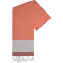 Oxious UNIQUE Hammam Towel brick-orange-light grey