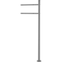 Brievenbusstandaard 120 cm zilver roestvrij staal ML-Design