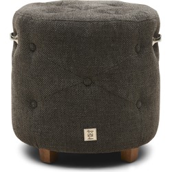 Riviera Maison Bowery Footstool, celtic weave, mud