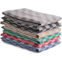 Luxe theedoeken Set - 36 stuks - 50x70 - 6 kleuren - blokpatroon - geblokt - horeca ruit