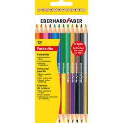 Eberhard Faber EF-514811 Kleurpotlood 2-zijdig Gekleurd Etui 12 Stuks 24 Kleuren