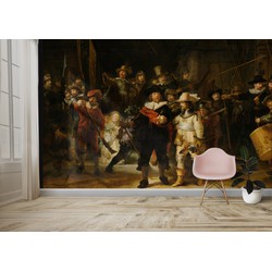 De Nachtwacht schilderij - Vliesbehang - 260 x 260 - House of Fetch - Maatwerk