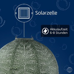 DE - LUMIZ Solar Lampion Folia Rond - 30 cm - Sage Green
