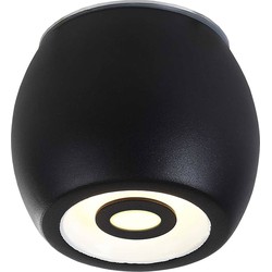 Plafondlamp LED buiten zwart rond dimbaar 5W 112mm hoog