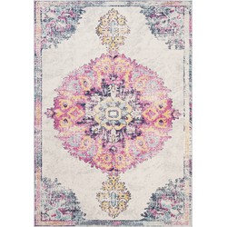 Safavieh Modern Chic Indoor Woven Area Rug, Madison Collection, MAD913, in Ivory & Fuchsia, 122 X 183 cm