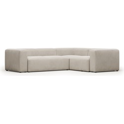 Kave Home - Blok beige 3-zits hoekbank 290 x 230 cm / 230 x 290 cm