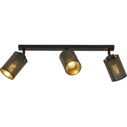 industriële plafondlamp Donati Zwart 3-lichts