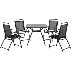 LIVO  - Tuinset voor 4 - Zwart - Polyester