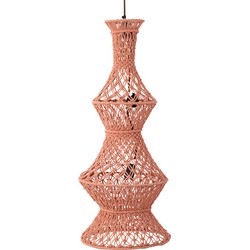 PTMD Milley Orange cotton macrame hanging lamp 3 layers