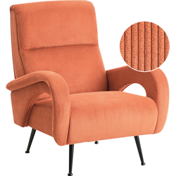 Beliani SVALOV - Fauteuil-Oranje-Corduroy