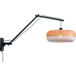 Wandlamp Palawan - Bamboe Zwart/Wit - 100x40x70cm