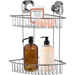 Concorde - Doucherekje hoek-model 2-laags - zilver - H36 cm - Douche- en badrekjes