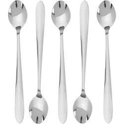EH Koffielepels - 5x - RVS - 21 cm - latte macchiato - dessertlepels - Theelepels