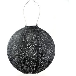 LUMIZ Solar Lampion Paisley Rond - 30 cm - Donker Grijs