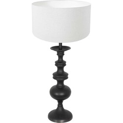 Anne Lighting tafellamp Lyons - zwart - hout - 40 cm - E27 fitting - 3485ZW