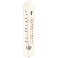 Esschert thermometer - binnen / buiten - ivoor wit- 30 x 7 cm - Buitenthermometers