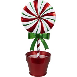 Clayre & Eef Kerstdecoratie Lolly 12x9x26 cm Rood Metaal