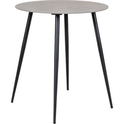 Lazio Coffee Table  - Coffee Table with ceramic table top, gray with black legs, Ø60 cm