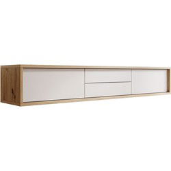 Meubella - TV-Meubel Fortunato - Eiken - Wit - 180 cm - Met lades