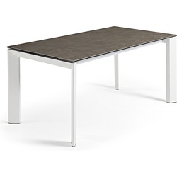 Kave Home - Axis uitschuifbare keramische tafel met witte stalen poten (220) cm