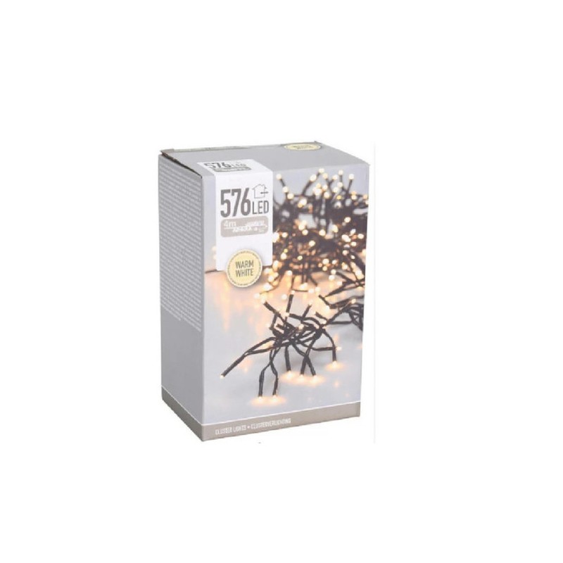 Clusterverlichting - warm wit buiten - 576 lampjes - 400 cm - Kerstverlichting kerstboom - 