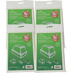 Boon Kattenbak afvalzakken - 40x stuks - wit - 51 x 20 x 46 cm - Poepzakjes
