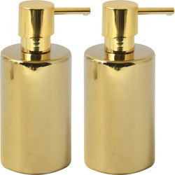 Spirella Zeeppompje Sienna - 2x - goud - porselein - 16 cm - 300 ml - Zeeppompjes