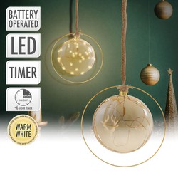LED Kerstbal Ø18 cm Goud van Metaal met Warm Witte LED's