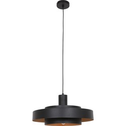 Anne Lighting hanglamp Flinter - zwart - metaal - 50 cm - E27 fitting - 3329ZW