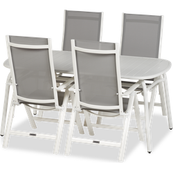 Lanterfant® Tuinset - Tafel en 4 stoelen - Oscar en Monika - Wit