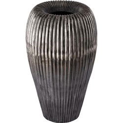 PTMD Bloempot Russel - 35x32x63 cm - Aluminium - Zilver