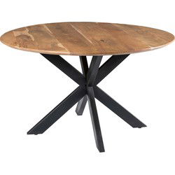 Livingfurn - Ronde Ovale Eetkamertafel -  -  Acasia Hout  - 130 cm - Bruin