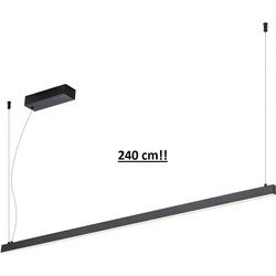 GURI LED pendel 52W 3000K 2400mm zwart dimbaar (3m kabel incl)