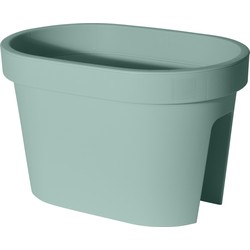 Balkon plantenpot/bloempot mint groen 40 x 25 cm ovaal van kunststof - Plantenpotten