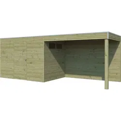 Woodlands blokhut QBH2 met overkapping, 600 x 210 cm