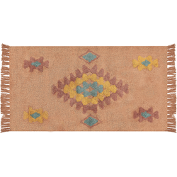 IGDIR - Laagpolig vloerkleed - Oranje - 80 x 150 cm - Katoen