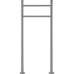 Brievenbusstandaard 120 cm zilver roestvrij staal ML-Design