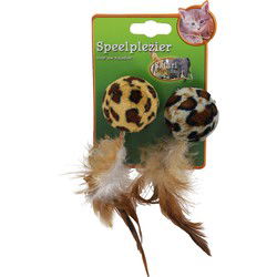 Katten-speelgoed safari rammel bal 2st
