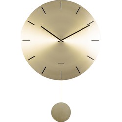 Karlsson - Wandklok Impressive Pendulum - Goud- Ø47cm